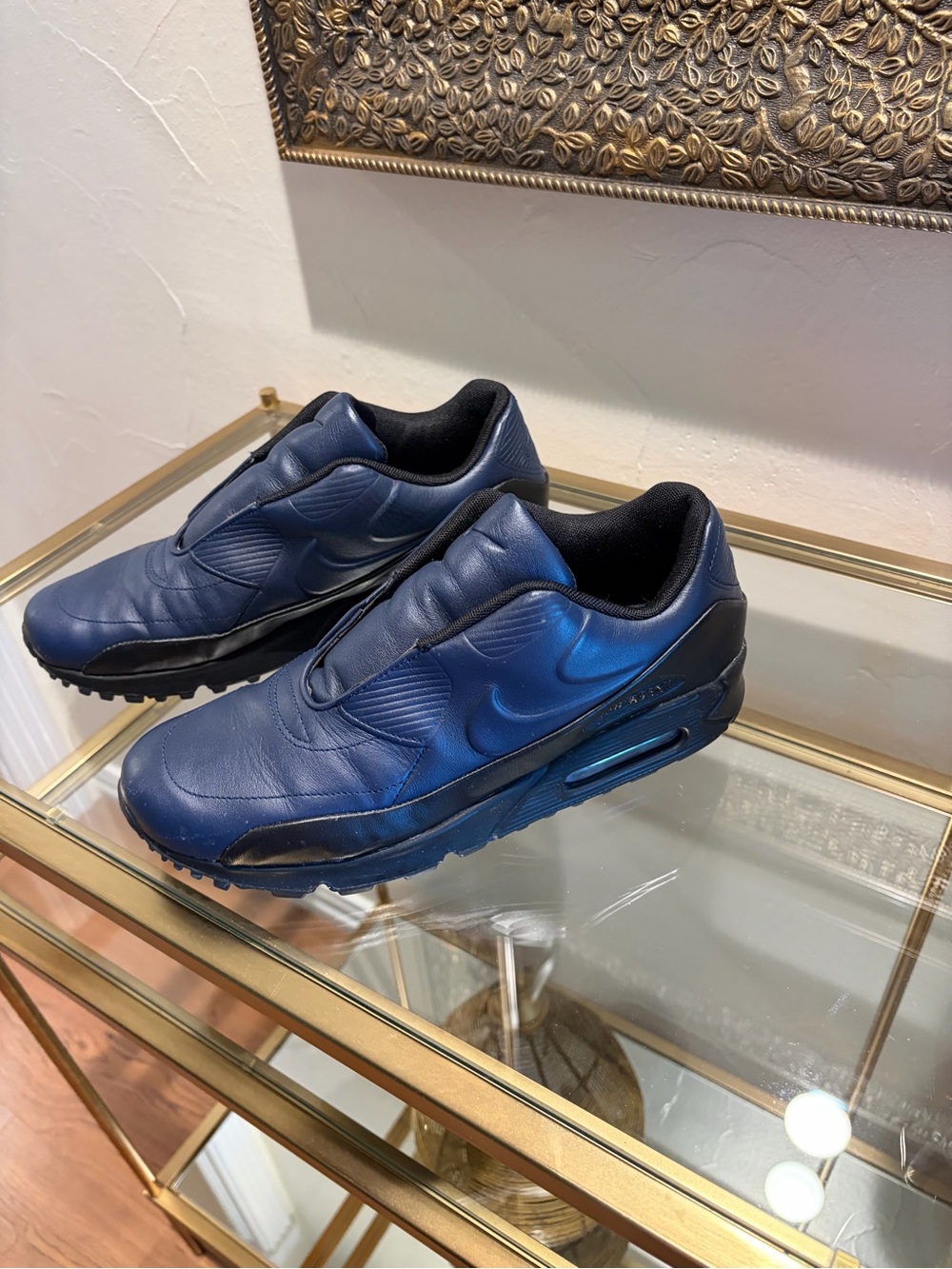Nike woman’s Navy and Black Slip-On Air Max Sneakers
